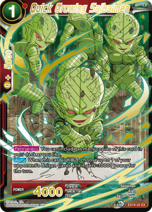 Quick Growing Saibaimen EX19-02 Expansion Rare
