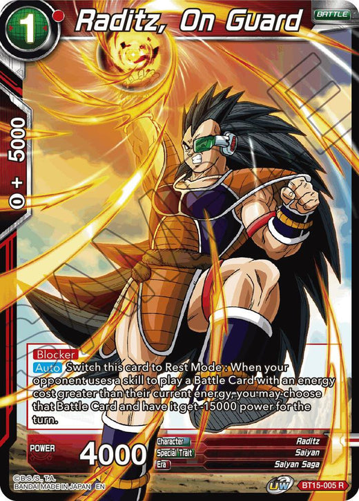 Raditz, On Guard BT15-005 Rare