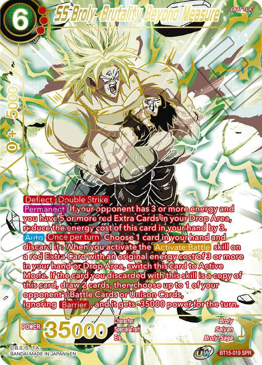 SS Broly, Brutality Beyond Measure (SPR) BT15-019 Special Rare Foil