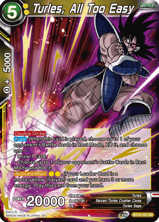 Turles, All Too Easy BT15-107 Super Rare