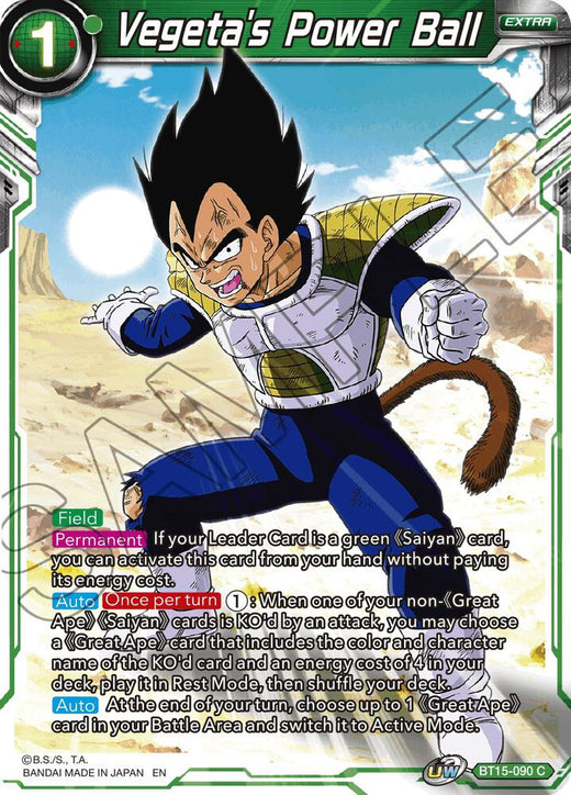 Vegeta's Power Ball BT15-090 Common