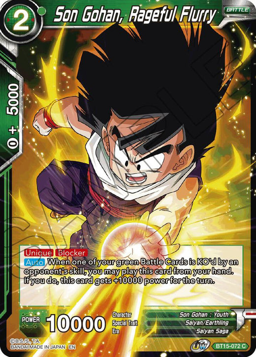 Son Gohan, Rageful Flurry BT15-072 Common