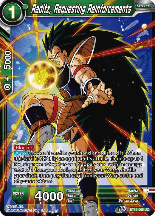 Raditz, Requesting Reinforcements BT15-065 Uncommon