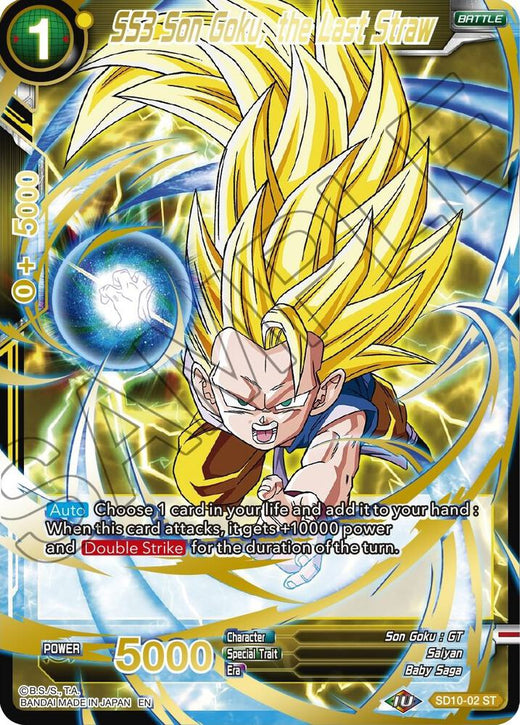 SS3 Son Goku, the Last Straw (Gold Stamped) SD10-02 Common Foil