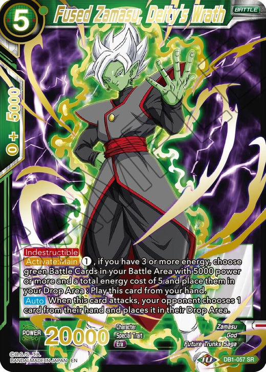 Fused Zamasu, Deity's Wrath (Gold Stamped) DB1-057 Super Rare Foil