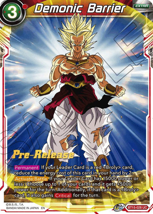 Demonic Barrier BT15-028 Uncommon