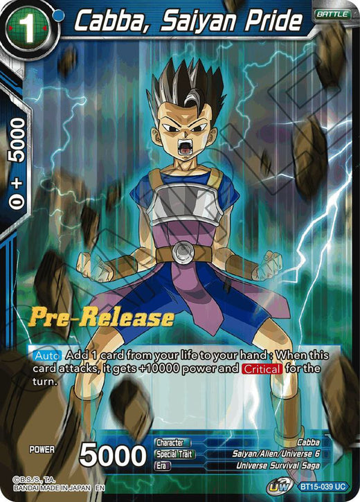 Cabba, Saiyan Pride BT15-039 Uncommon
