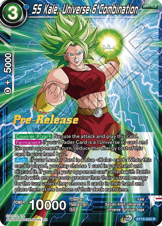 SS Kale, Universe 6 Combination BT15-043 Rare