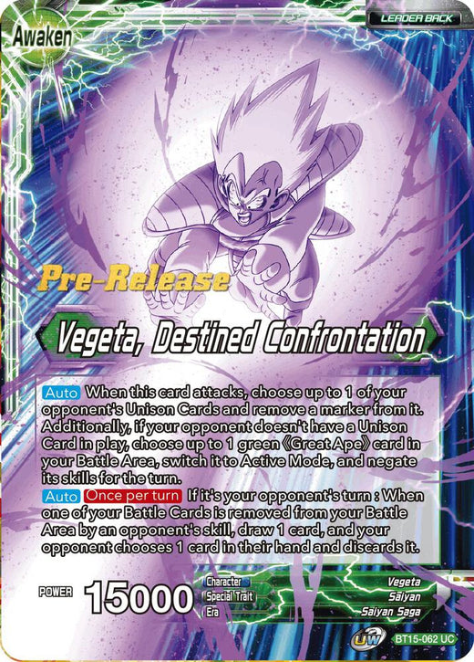 Vegeta // Vegeta, Destined Confrontation BT15-062 Uncommon