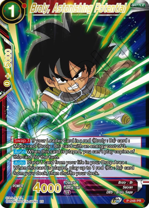 Broly, Astonishing Potential (Gold Stamped) P-248 Rare Foil