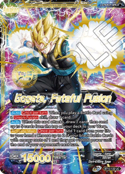 Son Goku & Vegeta // Gogeta, Fateful Fusion (2021 Championship Top 16) BT12-122 Uncommon