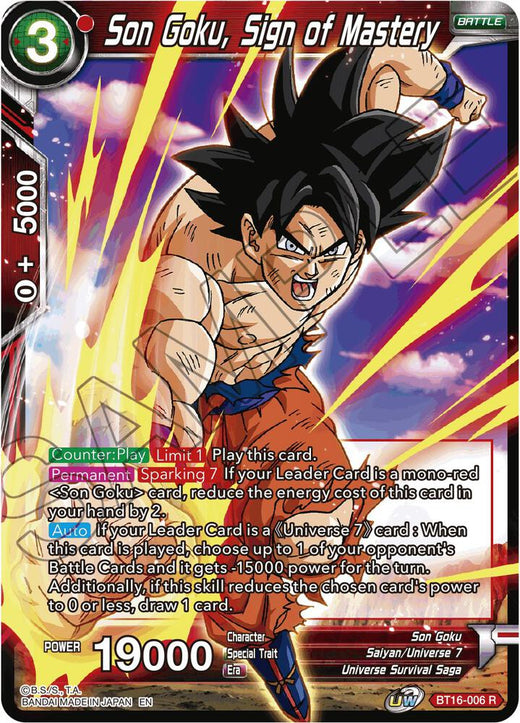 Son Goku, Sign of Mastery BT16-006 Rare
