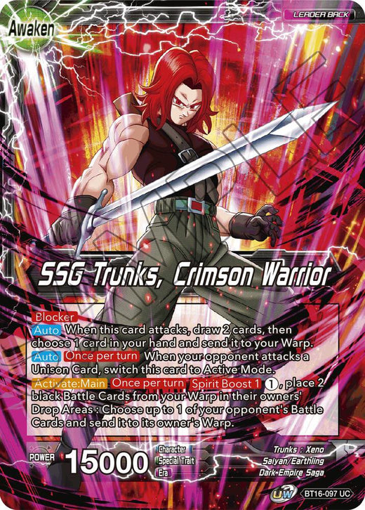 Trunks // SSG Trunks, Crimson Warrior BT16-097 Uncommon