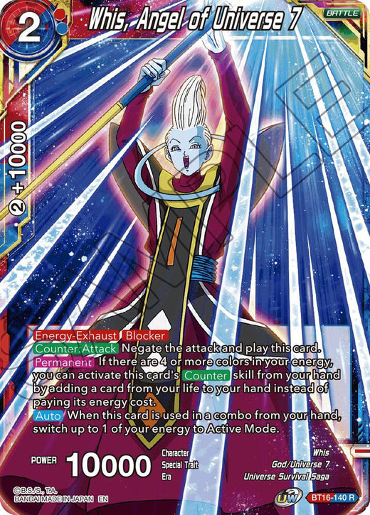 Whis, Angel of Universe 7 BT16-140 Rare