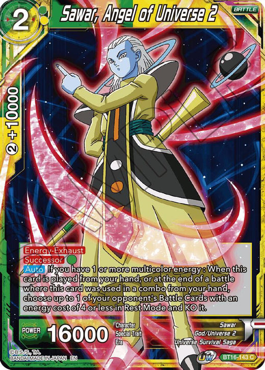 Sawar, Angel of Universe 2 BT16-143 Common
