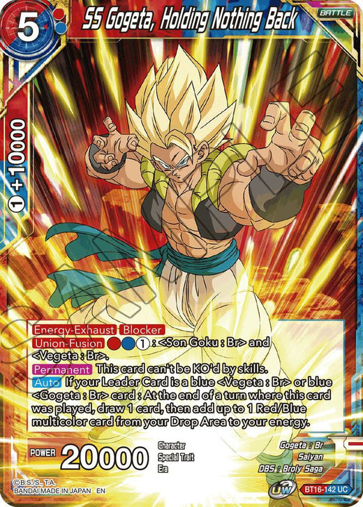 SS Gogeta, Holding Nothing Back BT16-142 Uncommon