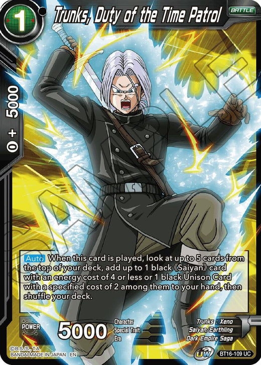Trunks, Duty of the Time Patrol BT16-109 Uncommon