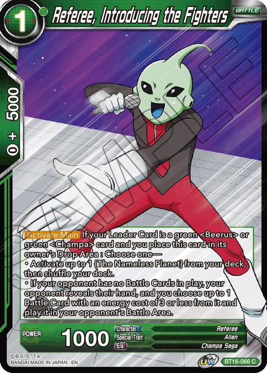 Referee, Introducing the Fighters BT16-066 Common