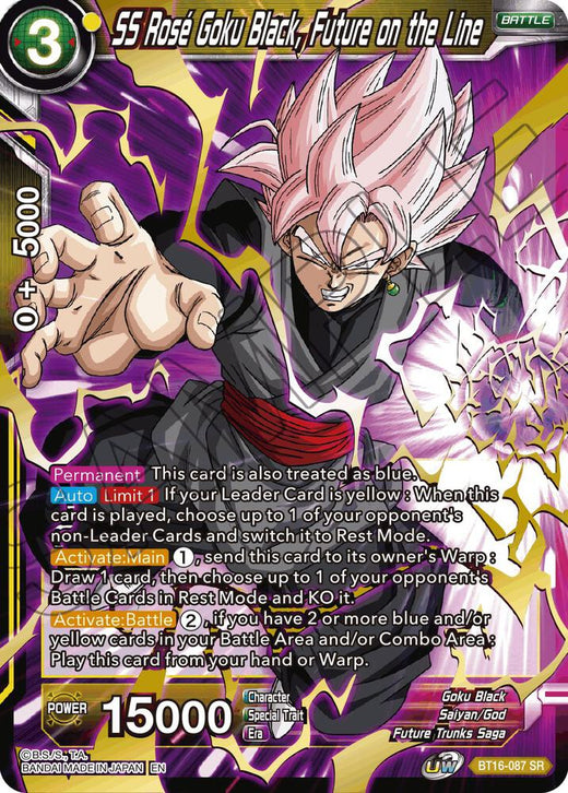 SS Rose Goku Black, Future on the Line BT16-087 Super Rare Foil