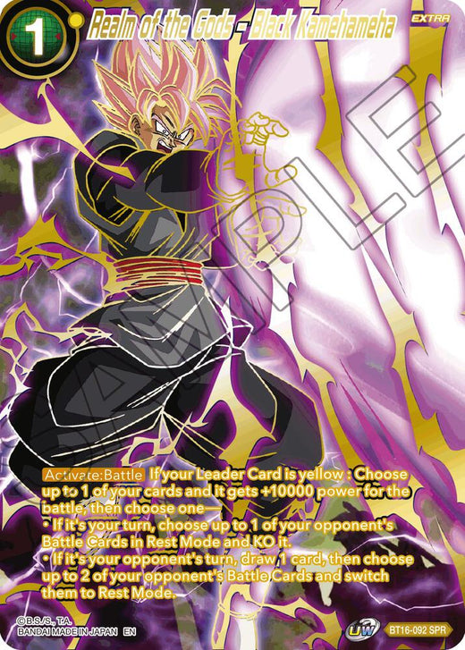 Realm of the Gods - Black Kamehameha (SPR) BT16-092 Special Rare Foil