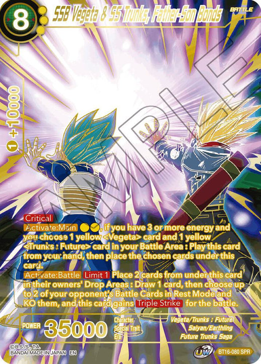 SSB Vegeta & SS Trunks, Father-Son Bonds (SPR) BT16-080 Special Rare Foil