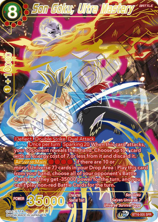 Son Goku, Ultra Mastery (SPR) BT16-005 Special Rare Foil