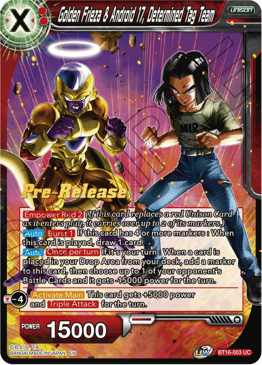Golden Frieza & Android 17, Determined Tag Team BT16-003 Uncommon