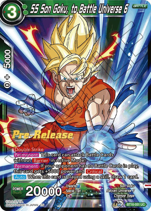 SS Son Goku, to Battle Universe 6 BT16-051 Uncommon