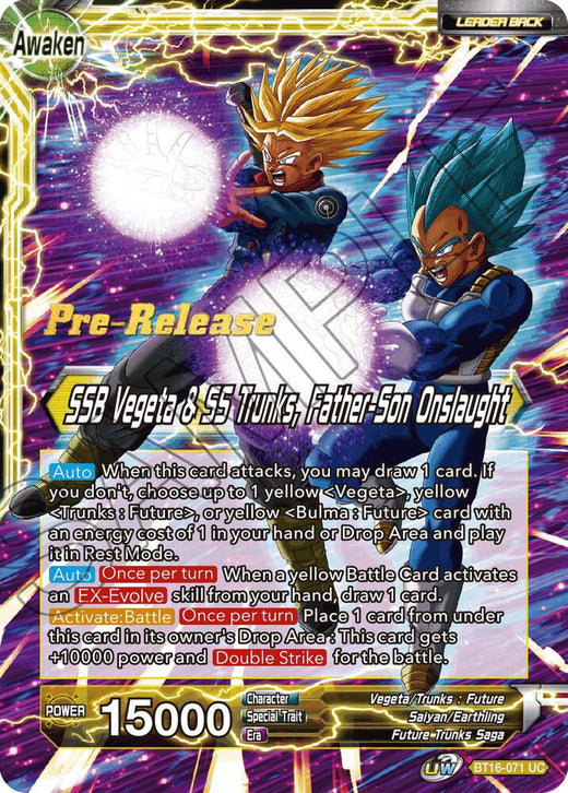 Trunks // SSB Vegeta & SS Trunks, Father-Son Onslaught BT16-071 Uncommon