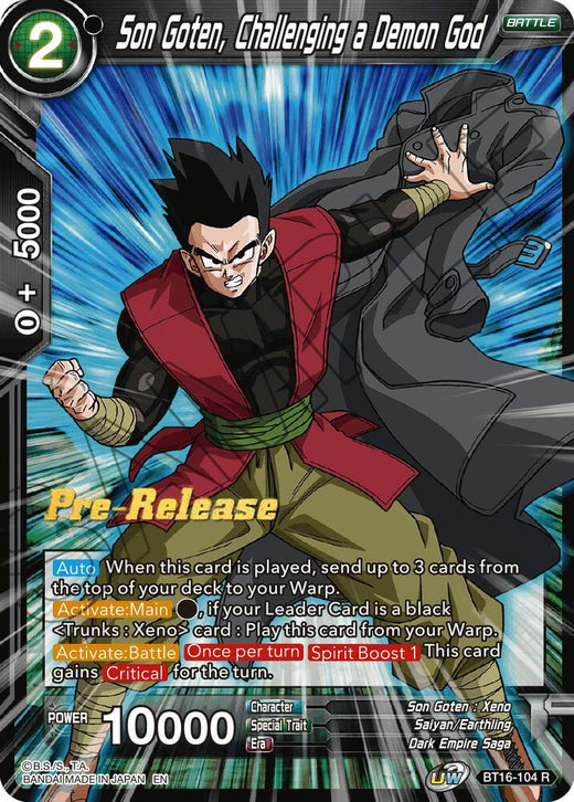 Son Goten, Challenging a Demon God BT16-104 Rare