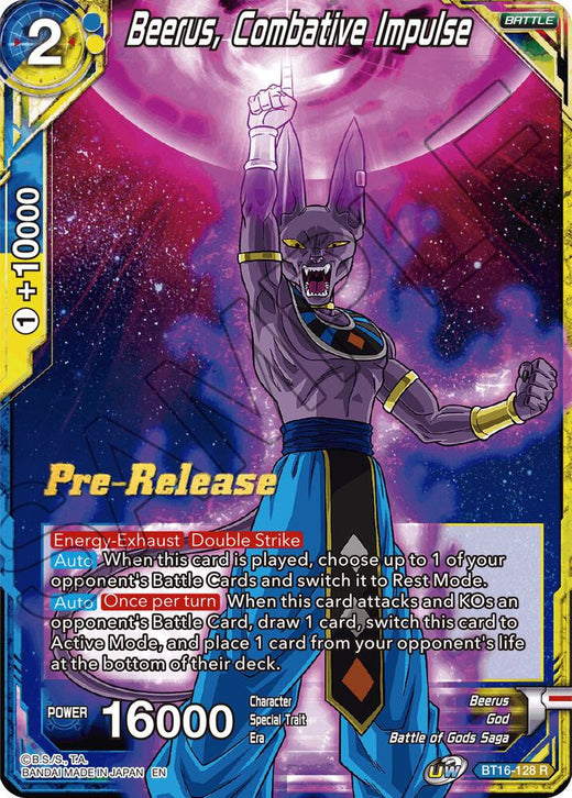 Beerus, Combative Impulse BT16-128 Rare