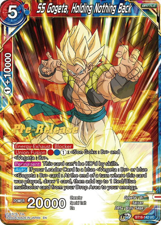 SS Gogeta, Holding Nothing Back BT16-142 Uncommon