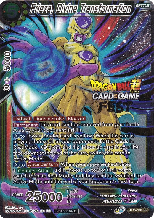 Frieza, Divine Transformation (Card Game Fest 2022) BT12-100 Promo Foil