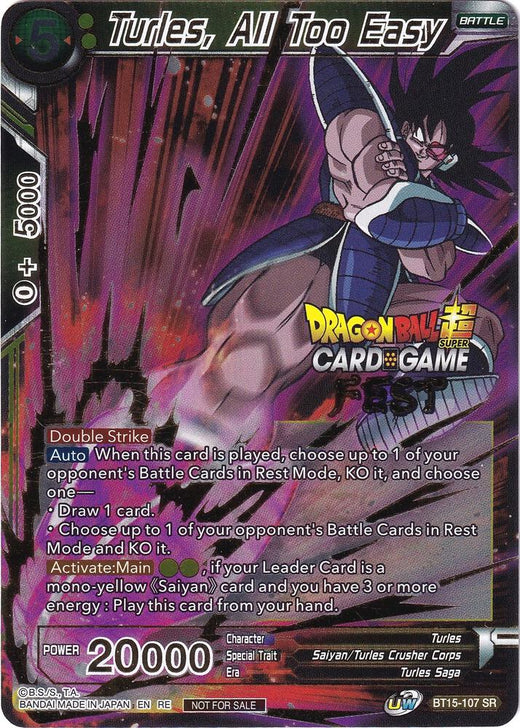 Turles, All Too Easy (Card Game Fest 2022) BT15-107 Promo Foil