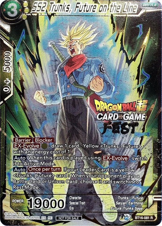 SS2 Trunks, Future on the Line (Card Game Fest 2022) BT16-081 Promo Foil
