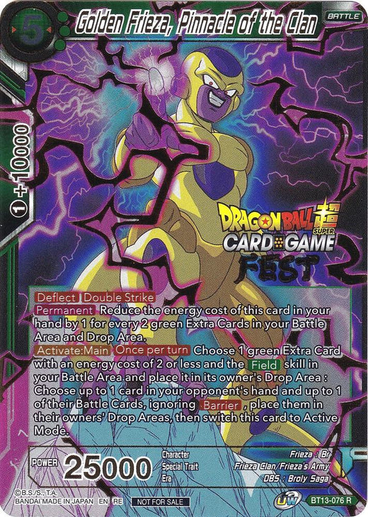 Golden Frieza, Pinnacle of the Clan (Card Game Fest 2022) BT13-076 Promo Foil