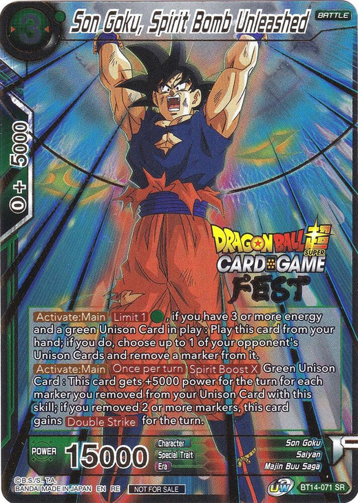 Son Goku, Spirit Bomb Unleashed (Card Game Fest 2022) BT14-071 Promo Foil