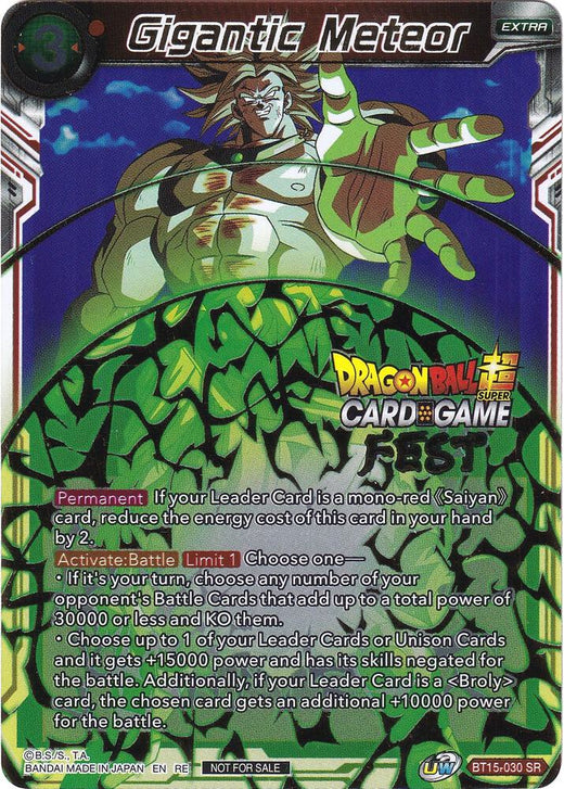 Gigantic Meteor (Card Game Fest 2022) BT15-030 Promo Foil