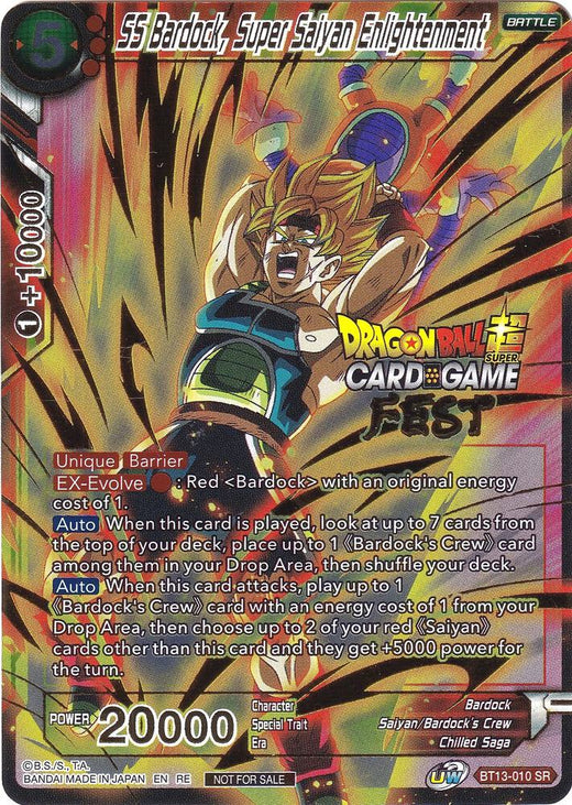 SS Bardock, Super Saiyan Enlightenment (Card Game Fest 2022) BT13-010 Promo Foil