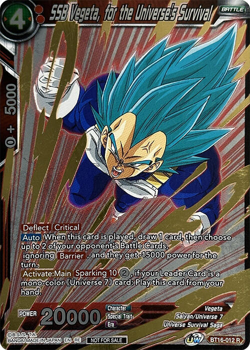 SSB Vegeta, for the Universe's Survival (Event Pack 09) (Alternate Foil) BT16-012 Promo