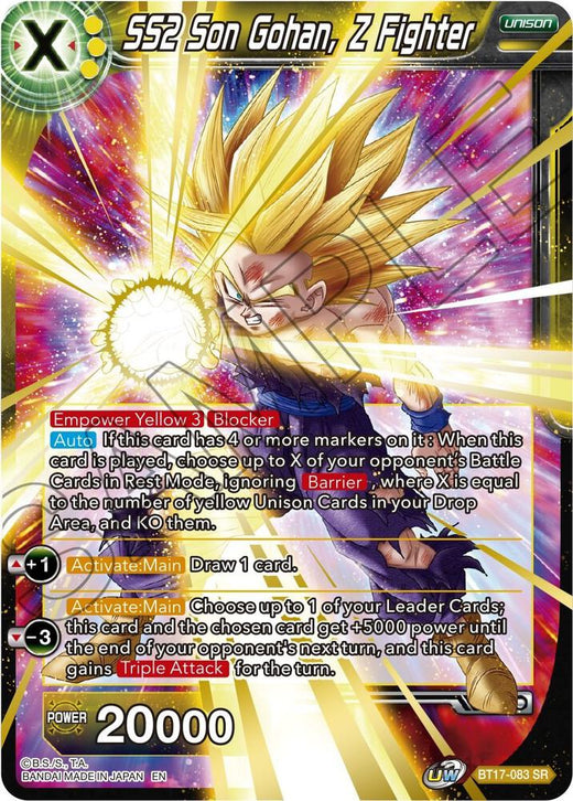 SS2 Son Gohan, Z Fighter BT17-083 Super Rare Foil