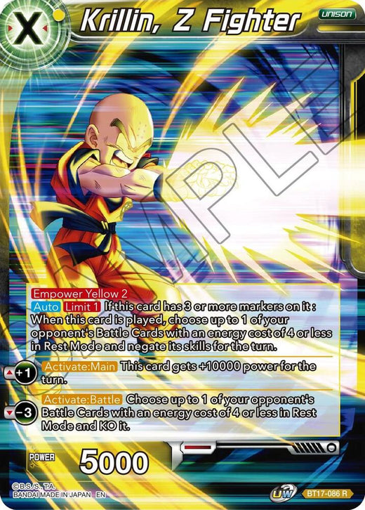 Krillin, Z Fighter BT17-086 Rare