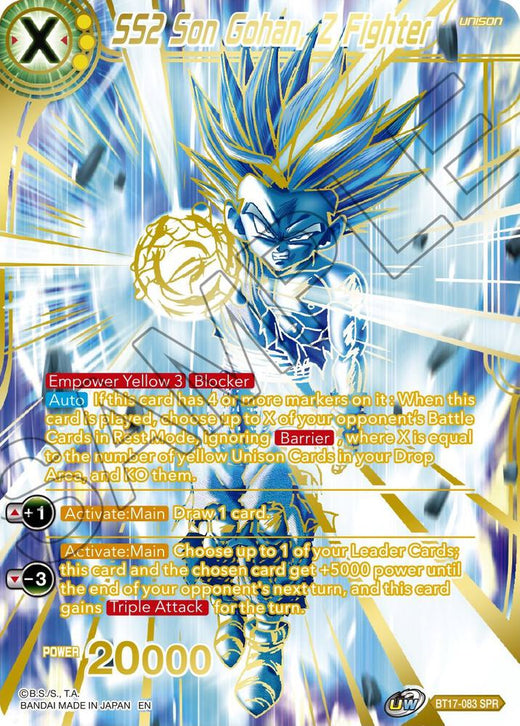 SS2 Son Gohan, Z Fighter (SPR) BT17-083 Special Rare Foil