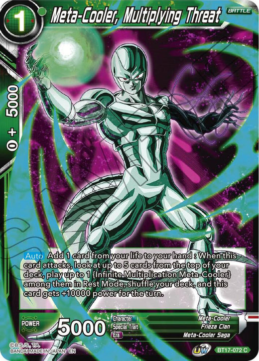Meta-Cooler, Multiplying Threat BT17-072 Common