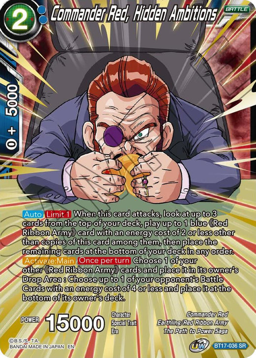 Commander Red, Hidden Ambitions BT17-036 Super Rare Foil