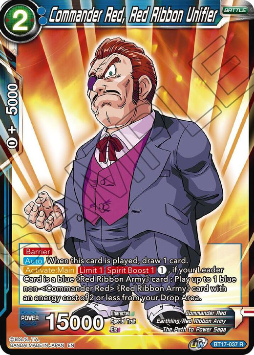 Commander Red, Red Ribbon Unifier BT17-037 Rare