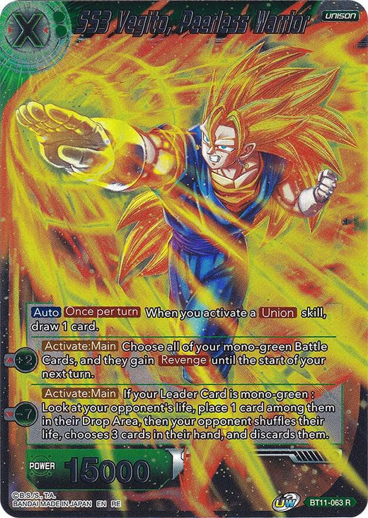 SS3 Vegito, Peerless Warrior (Silver Foil) BT11-063 Rare