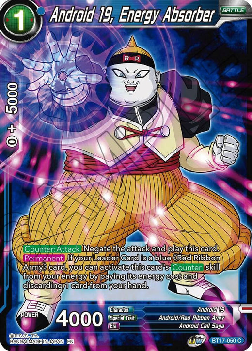 Android 19, Energy Absorber BT17-050 Common