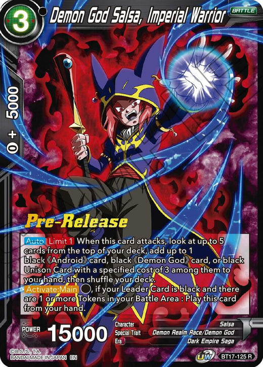 Demon God Salsa, Imperial Warrior BT17-125 Rare