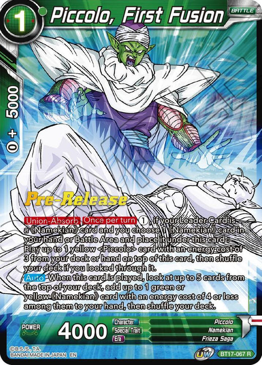 Piccolo, First Fusion BT17-067 Rare